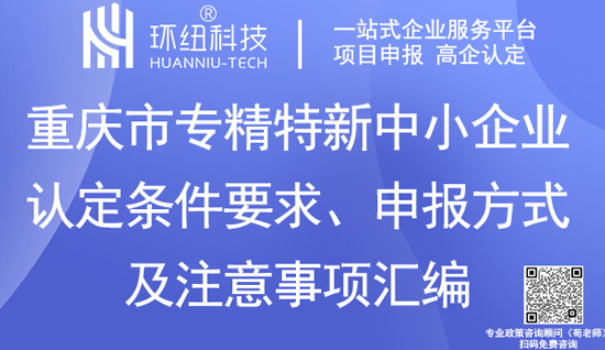 重慶市專精特新中小企業(yè)認定